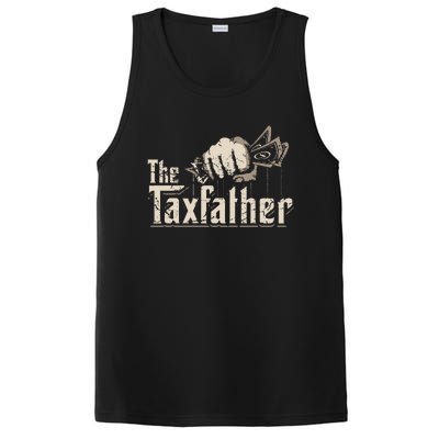 The TaxFather Funny Vintage Taxation CPA Accountant Dad Tax PosiCharge Competitor Tank