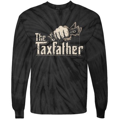 The TaxFather Funny Vintage Taxation CPA Accountant Dad Tax Tie-Dye Long Sleeve Shirt