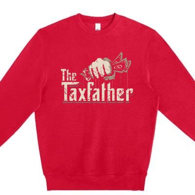 The TaxFather Funny Vintage Taxation CPA Accountant Dad Tax Premium Crewneck Sweatshirt