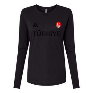 Turkiye Turkey Flag Turkish Shooting Team Sports Womens Cotton Relaxed Long Sleeve T-Shirt