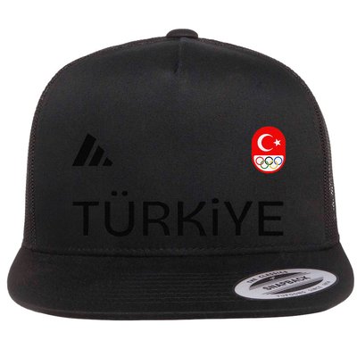 Turkiye Turkey Flag Turkish Shooting Team Sports Flatbill Hat