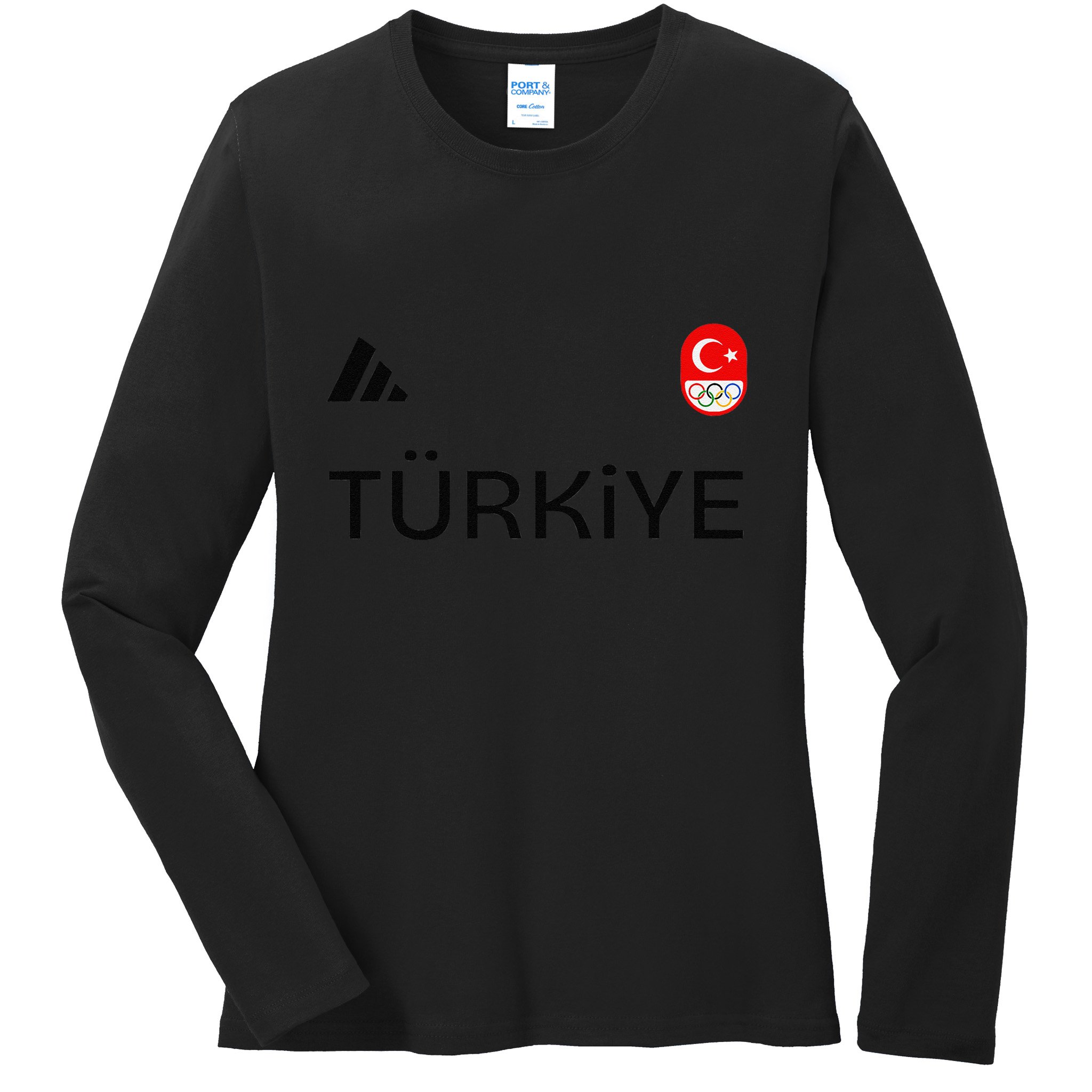 Turkiye Turkey Flag Turkish Shooting Team Sports Ladies Long Sleeve Shirt