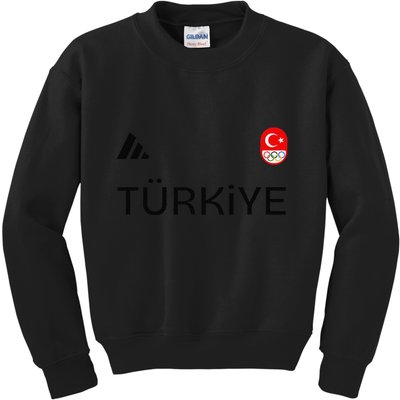 Turkiye Turkey Flag Turkish Shooting Team Sports Kids Sweatshirt