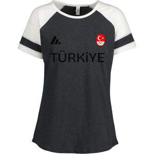 Turkiye Turkey Flag Turkish Shooting Team Sports Enza Ladies Jersey Colorblock Tee