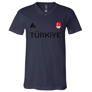 Turkiye Turkey Flag Turkish Shooting Team Sports V-Neck T-Shirt