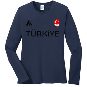 Turkiye Turkey Flag Turkish Shooting Team Sports Ladies Long Sleeve Shirt