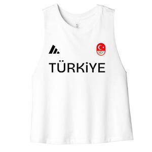 Turkiye Turkey Flag Turkish Shooting Team Sports Women's Racerback Cropped Tank