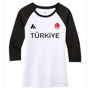 Turkiye Turkey Flag Turkish Shooting Team Sports Women's Tri-Blend 3/4-Sleeve Raglan Shirt