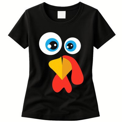 Thanksgiving Turkey Face Gift Idea Womens T-Shirt