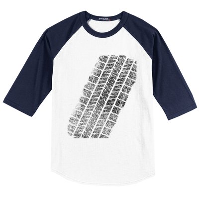 Tire Track Funny Halloween Baseball Sleeve Shirt