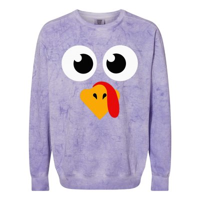 Thanksgiving Turkey Face Matching Family Colorblast Crewneck Sweatshirt