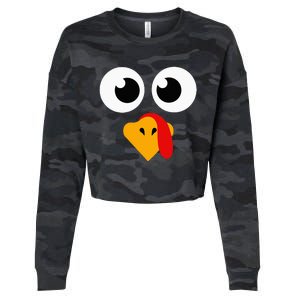 Thanksgiving Turkey Face Matching Family Cropped Pullover Crew