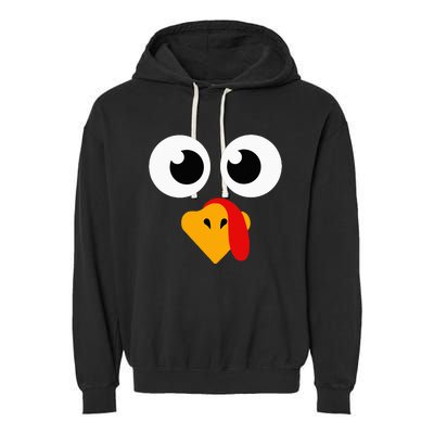 Thanksgiving Turkey Face Matching Family Garment-Dyed Fleece Hoodie