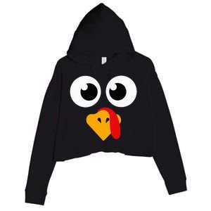 Thanksgiving Turkey Face Matching Family Crop Fleece Hoodie