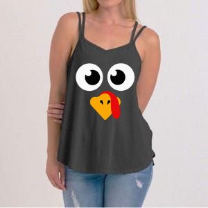 Thanksgiving Turkey Face Matching Family Women's Strappy Tank