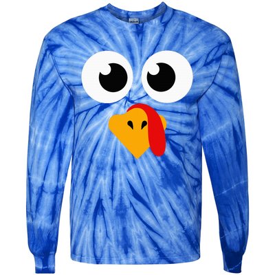 Thanksgiving Turkey Face Matching Family Tie-Dye Long Sleeve Shirt