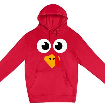 Thanksgiving Turkey Face Matching Family Premium Pullover Hoodie