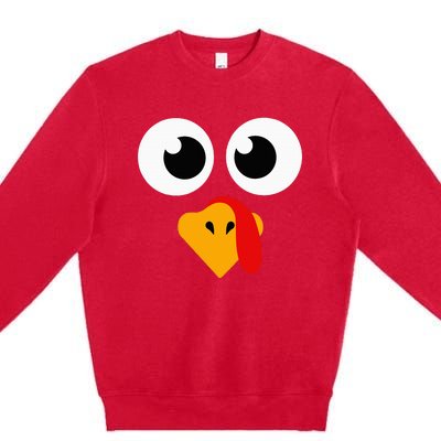 Thanksgiving Turkey Face Matching Family Premium Crewneck Sweatshirt