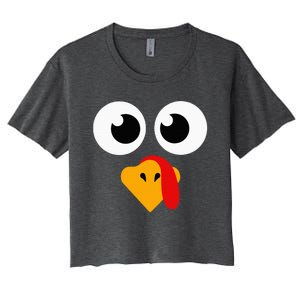 Thanksgiving Turkey Face Matching Family Women's Crop Top Tee