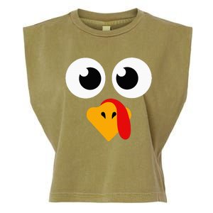 Thanksgiving Turkey Face Matching Family Garment-Dyed Women's Muscle Tee