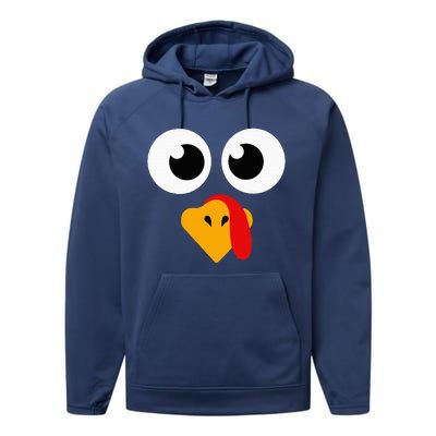 Thanksgiving Turkey Face Matching Family Performance Fleece Hoodie