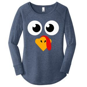 Thanksgiving Turkey Face Matching Family Women's Perfect Tri Tunic Long Sleeve Shirt