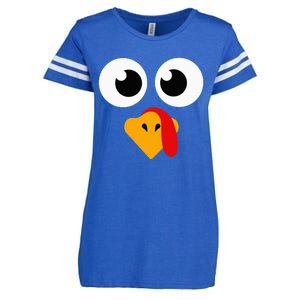 Thanksgiving Turkey Face Matching Family Enza Ladies Jersey Football T-Shirt