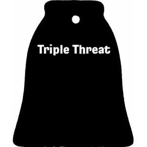 Triple Threat For Trio Of Guitar Playing Buds Or Triplets Ceramic Bell Ornament