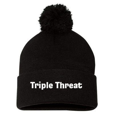 Triple Threat For Trio Of Guitar Playing Buds Or Triplets Pom Pom 12in Knit Beanie
