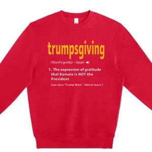 Trump Thanksgiving Funny Turkey Day Trump Won Premium Crewneck Sweatshirt