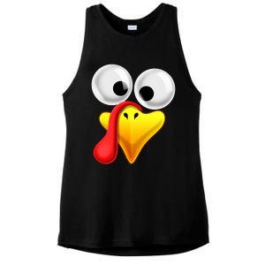 Thanksgiving Turkey Face Matching Family Costume Gift Ladies PosiCharge Tri-Blend Wicking Tank