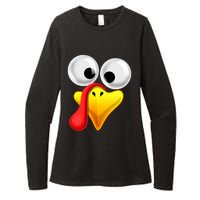 Thanksgiving Turkey Face Matching Family Costume Gift Womens CVC Long Sleeve Shirt