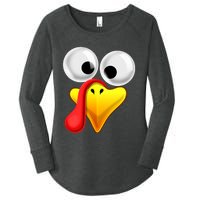 Thanksgiving Turkey Face Matching Family Costume Gift Women's Perfect Tri Tunic Long Sleeve Shirt