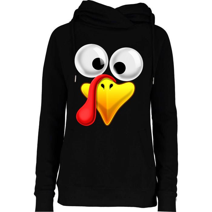 Thanksgiving Turkey Face Matching Family Costume Gift Womens Funnel Neck Pullover Hood