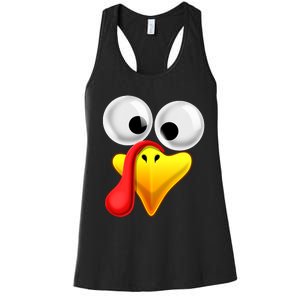 Thanksgiving Turkey Face Matching Family Costume Gift Women's Racerback Tank