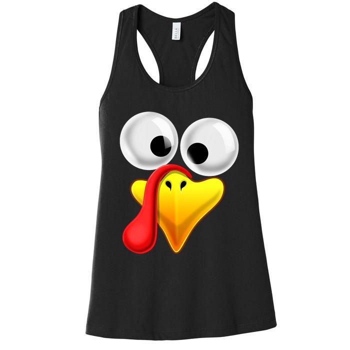 Thanksgiving Turkey Face Matching Family Costume Gift Women's Racerback Tank