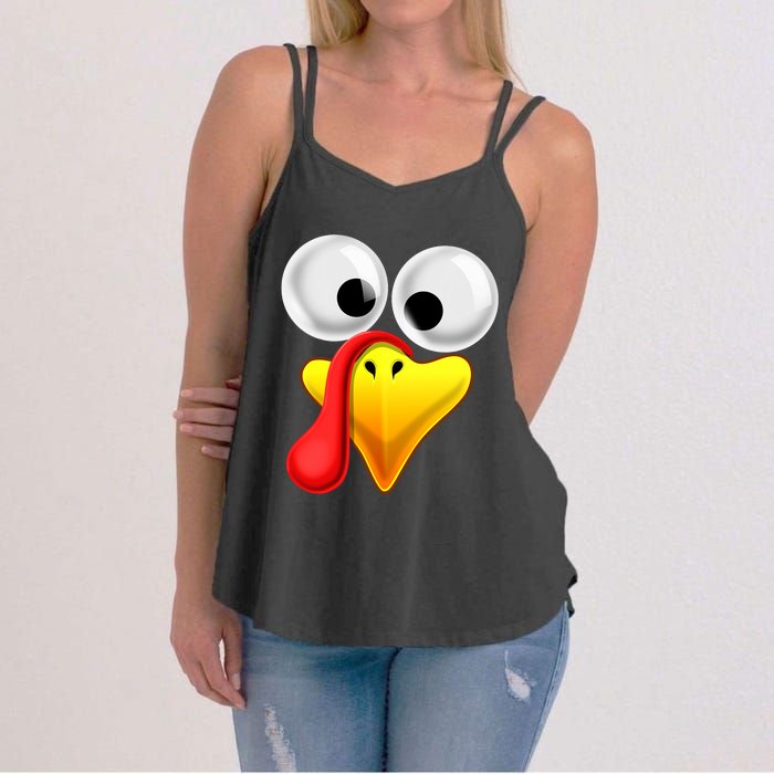 Thanksgiving Turkey Face Matching Family Costume Gift Women's Strappy Tank