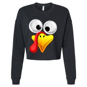 Thanksgiving Turkey Face Matching Family Costume Gift Cropped Pullover Crew