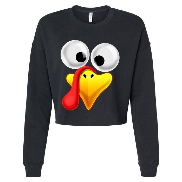 Thanksgiving Turkey Face Matching Family Costume Gift Cropped Pullover Crew