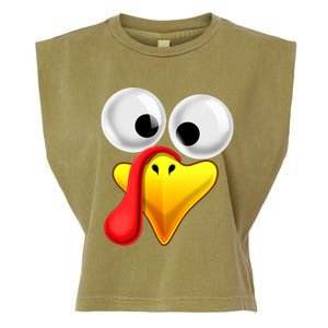 Thanksgiving Turkey Face Matching Family Costume Gift Garment-Dyed Women's Muscle Tee