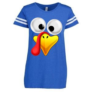 Thanksgiving Turkey Face Matching Family Costume Gift Enza Ladies Jersey Football T-Shirt