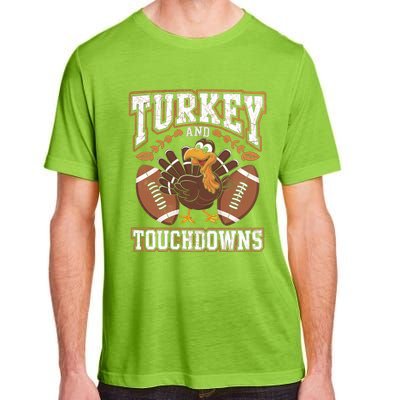 Turkey Touchdowns Football Holiday Celebration Fun Gift Adult ChromaSoft Performance T-Shirt