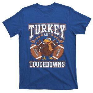 Turkey Touchdowns Football Holiday Celebration Fun Gift T-Shirt