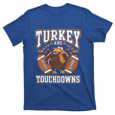 Turkey Touchdowns Football Holiday Celebration Fun Gift T-Shirt