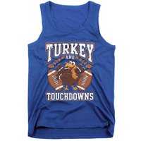 Turkey Touchdowns Football Holiday Celebration Fun Gift Tank Top