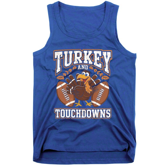 Turkey Touchdowns Football Holiday Celebration Fun Gift Tank Top