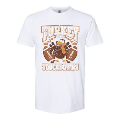 Turkey Touchdowns Football Holiday Celebration Fun Gift Softstyle CVC T-Shirt