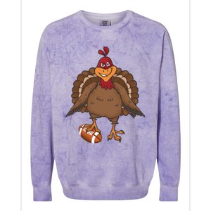 Thanksgiving Turkey Football Great Gift Colorblast Crewneck Sweatshirt