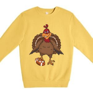 Thanksgiving Turkey Football Great Gift Premium Crewneck Sweatshirt