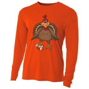 Thanksgiving Turkey Football Great Gift Cooling Performance Long Sleeve Crew